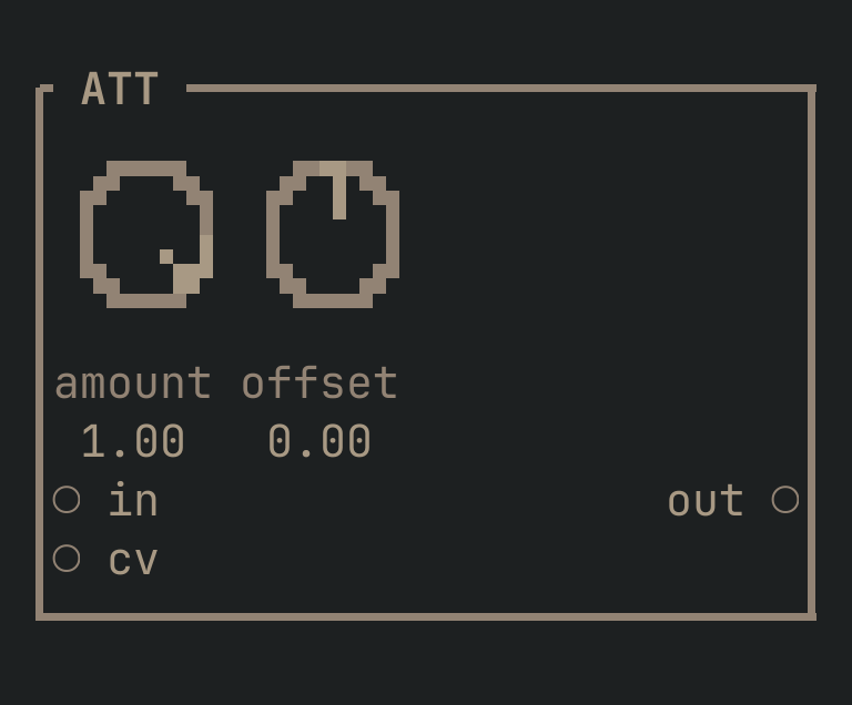 The ATT card as vimsynth draws it, 32 by 12 terminal cells