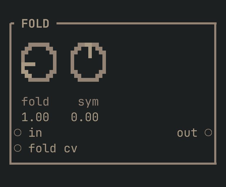 The FOLD card as vimsynth draws it, 32 by 12 terminal cells